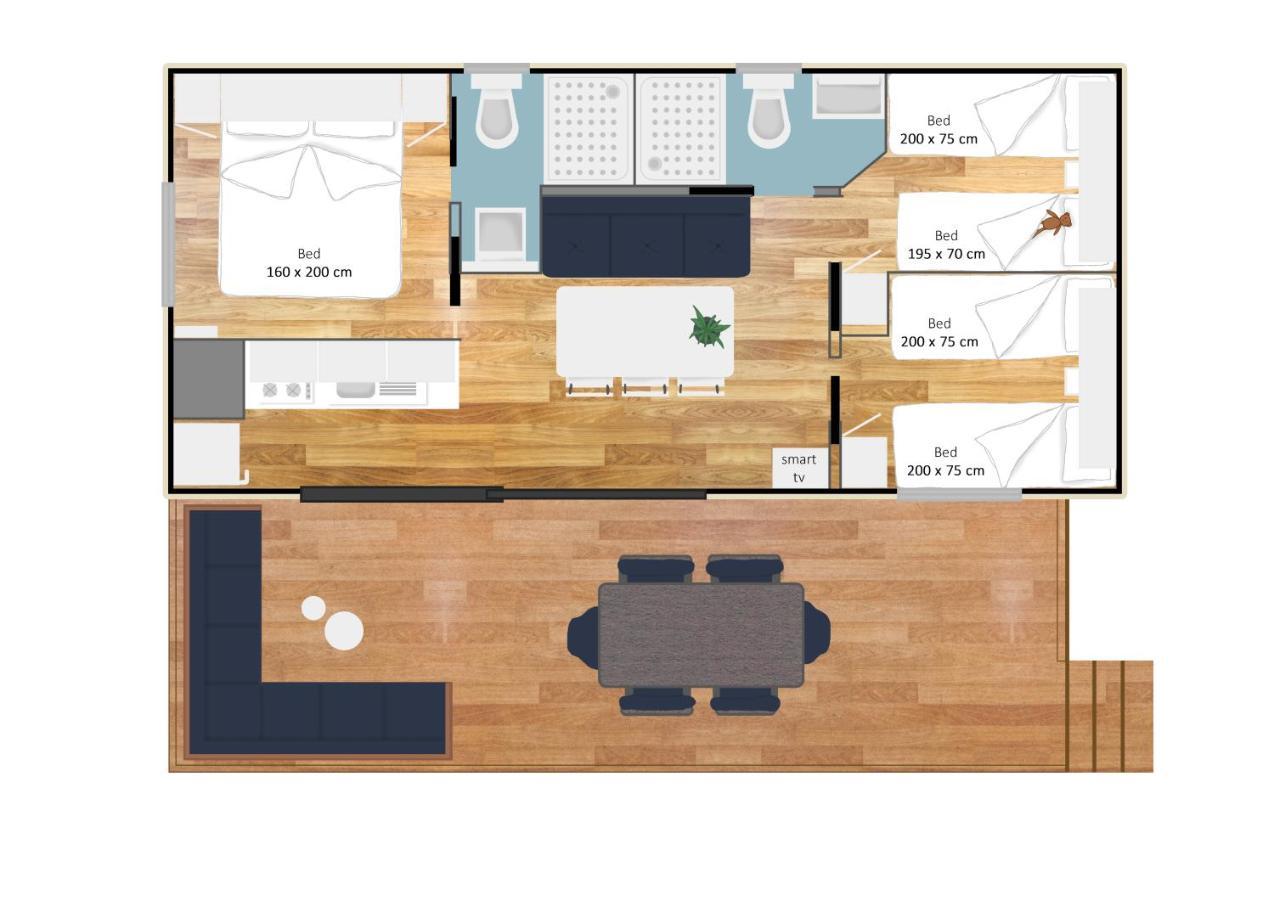 Estivo Premium Deluxe Mobile Homes On Camping Malibu Beach ลิโดดิเยโซโล ภายนอก รูปภาพ